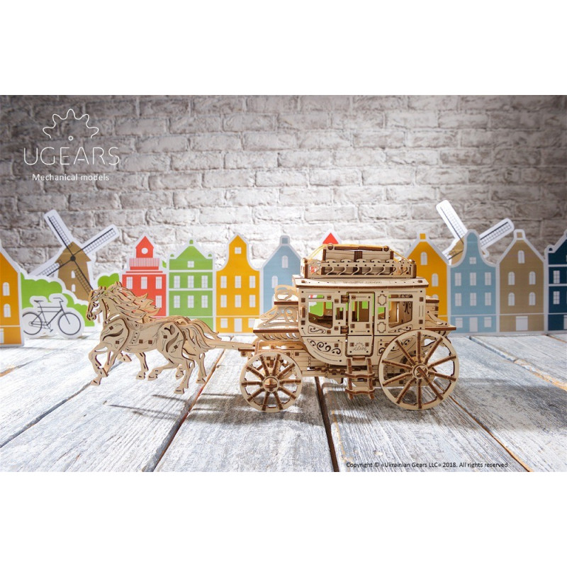 Ugears Конструктор 3D пазл Почтовый дилижанс  70045